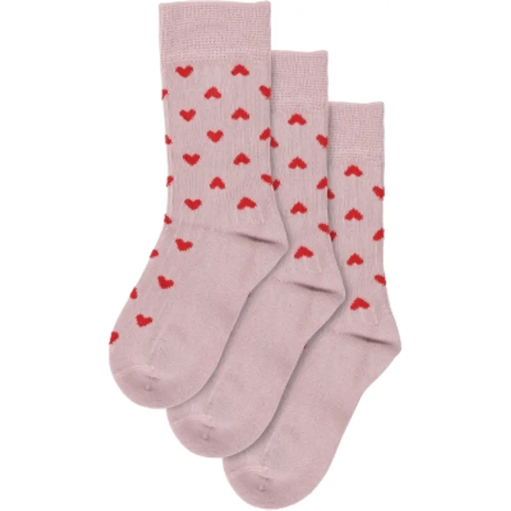 Bamboo Hjerte Strømper   Pak Rose Heart 23 26