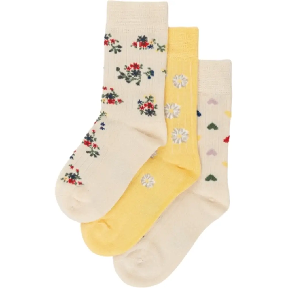 Bamboo Strømper   Pak Flower Mix 19 22