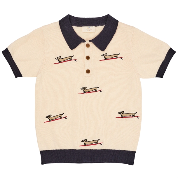 Copenhagen Colors Bluse Polo Embroidery Cream Navy