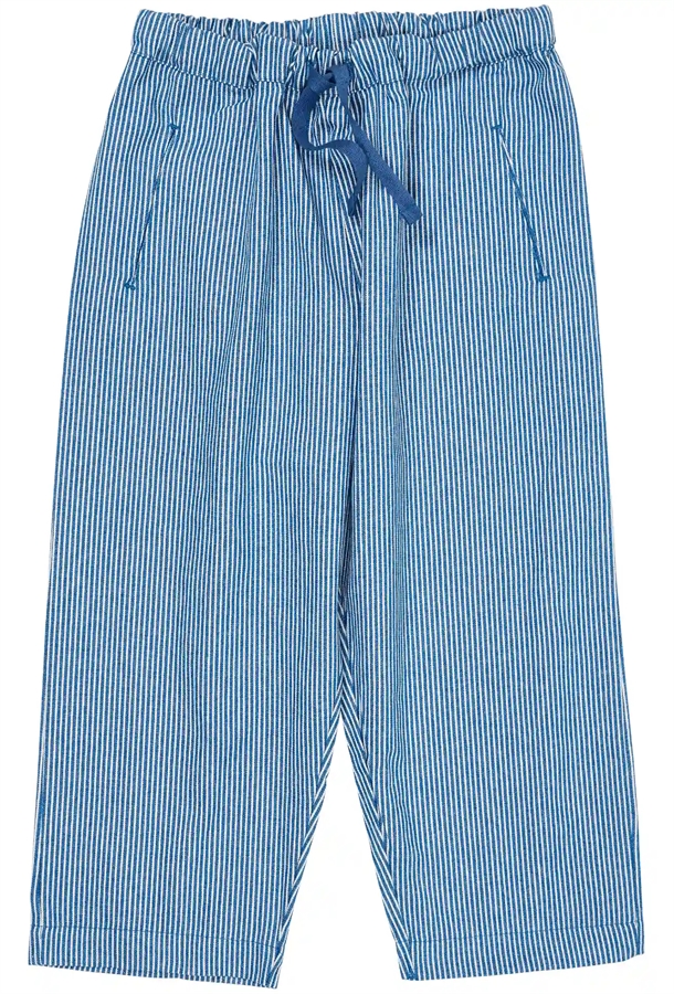 Copenhagen Colors Bukser Striped Yarndyed Pants Sharp Blue Stripe