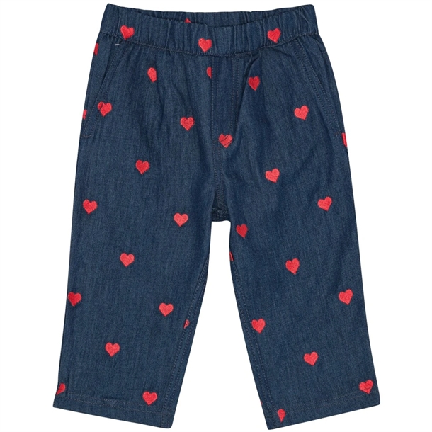 Flöss Bukser Amee Pants Mid Blue Heart Hjerter
