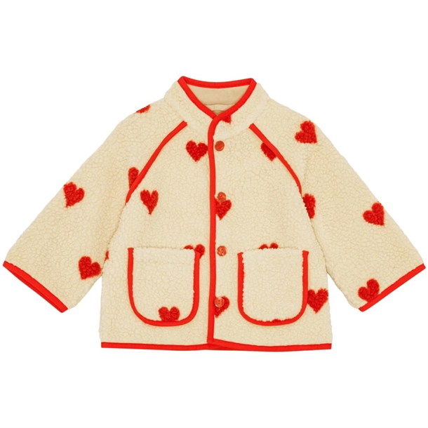 Flöss Fleece Jakke Simone Hjerter Soft White Heart