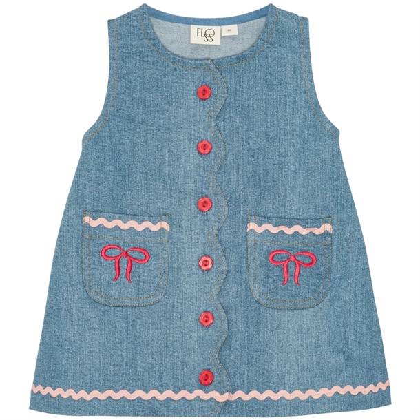 Flöss Kjole Hazel Dress Mid Blue Rinse
