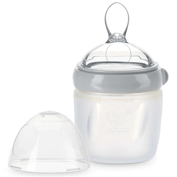 Haakaa Flaske Med Ske 160ml Gen   Grey