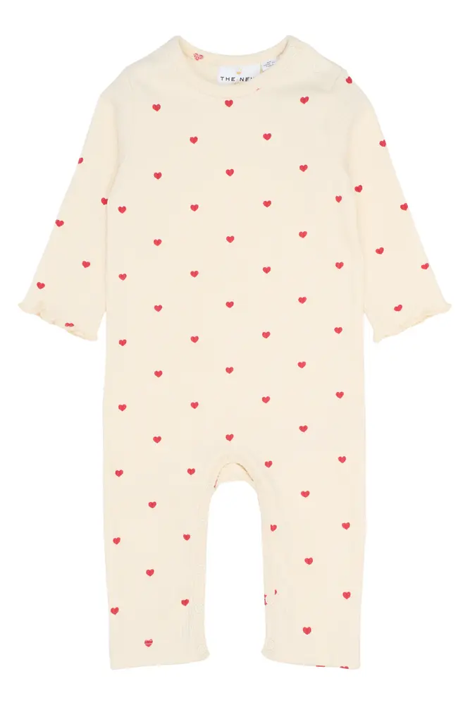 Holiday Heart Rib Jumpsuit Gardenia 56