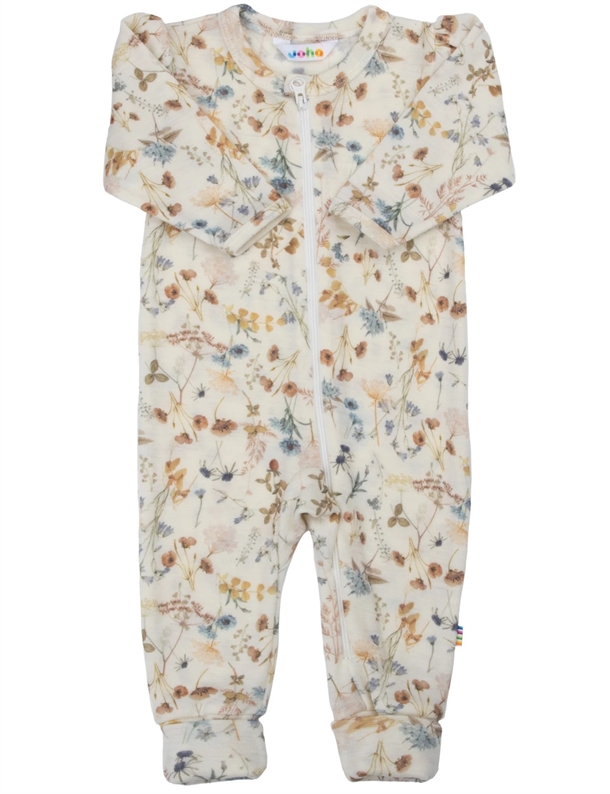 Joha Natdragt Uld Blomsterprint Off White