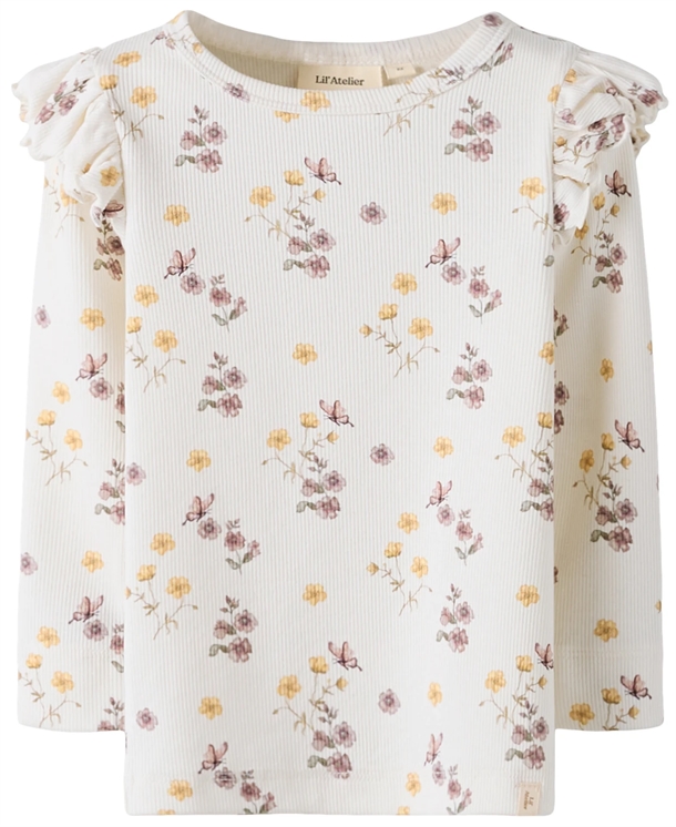 Lil Atelier Bluse Nmfgavo Eko Coconut Milk Flower Mix