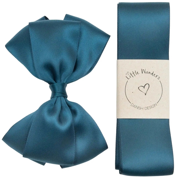 Little Wonders Dåbsbånd August Silke Satin Military Blue