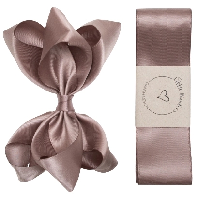 Little Wonders Dåbsbånd Bellis Silke Satin Chokolade