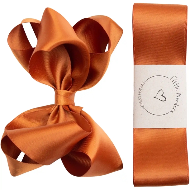 Little Wonders Dåbsbånd Bellis Silke Satin Kobber