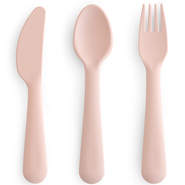 Mushie Bestiksæt Gaffel Ske   Kniv Blush