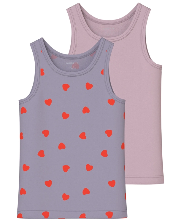 Name It Undertrøje  -pak Nmftank Top Lavender Hearts