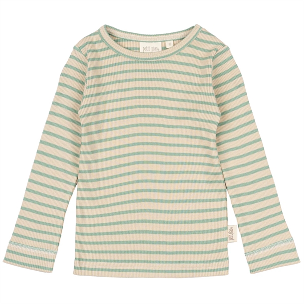 Petit Piao Bluse Striber Granite Green Dark Off White