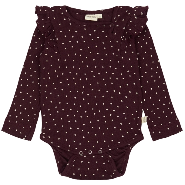 Petit Piao Body Modal Heart Dark Grape White