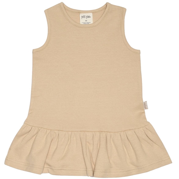 Petit Piao Kjole Sweat Waffle Dark Sand