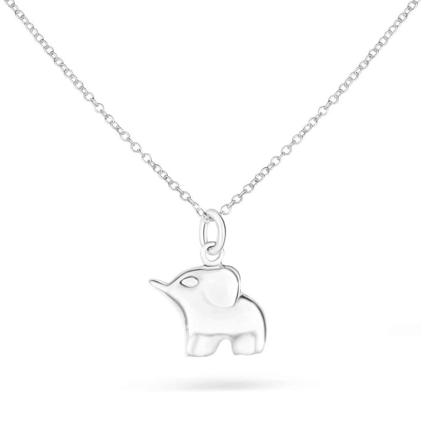 Halskæde Med Babyelefant   Sølv