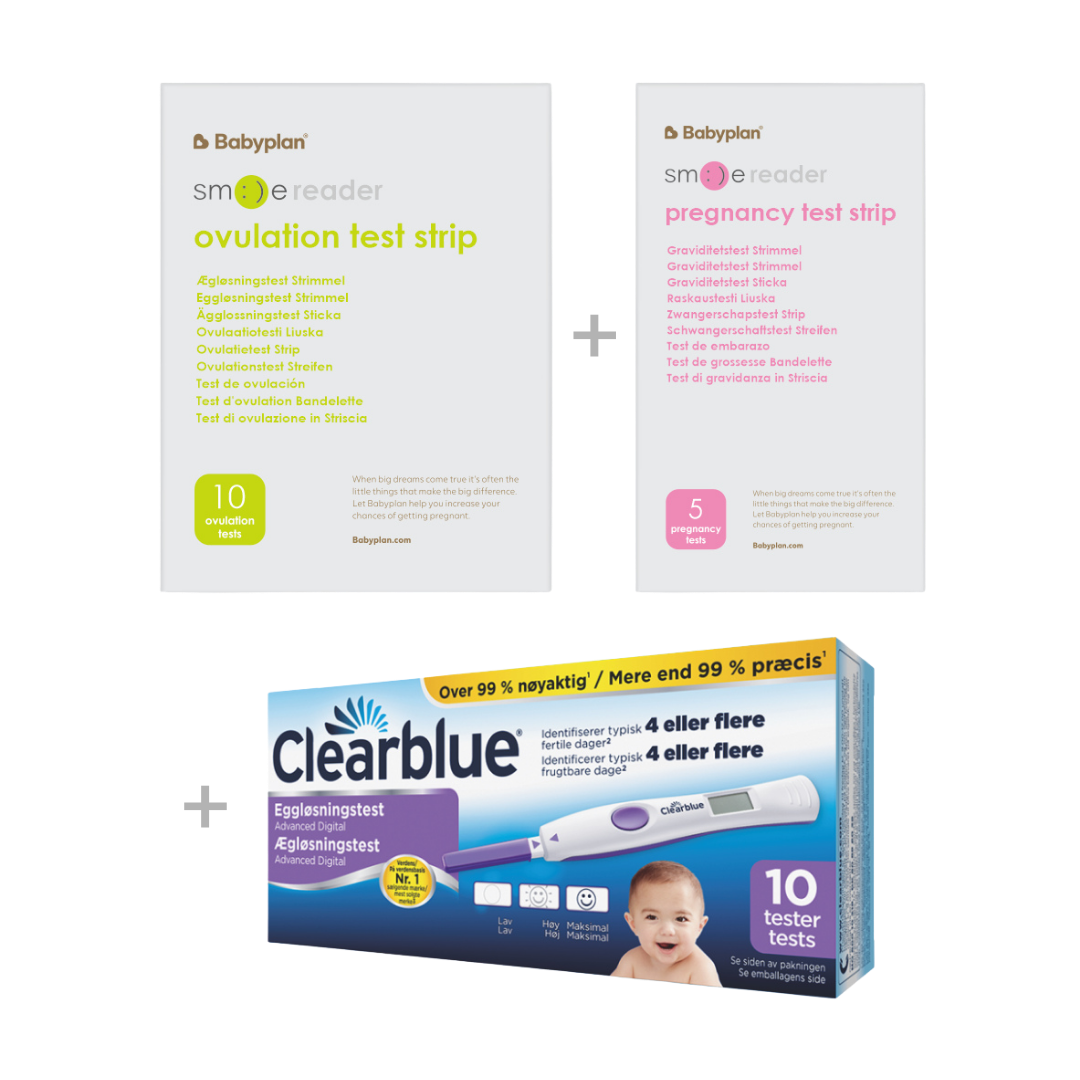 Pakke Med Clearblue Advanced Digital ægløsningstest 10 Stk Ny Smile Reader