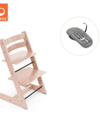 Højstol Bøg Inkl  Newborn Sæt Serene Pink