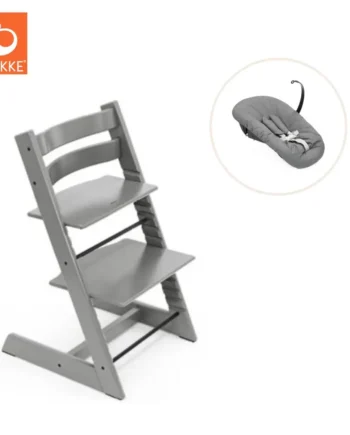 Højstol Bøg Inkl  Newborn Sæt Storm Grey