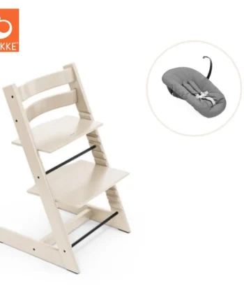 Højstol Bøg Inkl  Newborn Sæt Vanilla White