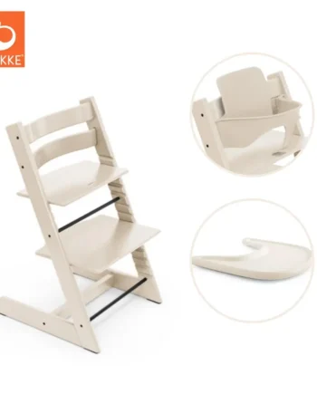 Højstol Inkl  Babysæt Og Tray Vanilla White