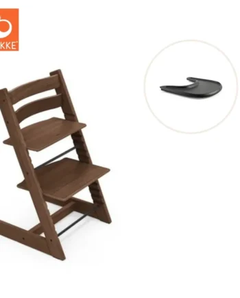 Højstol Inkl  Tray Eg Warm Brown Sort