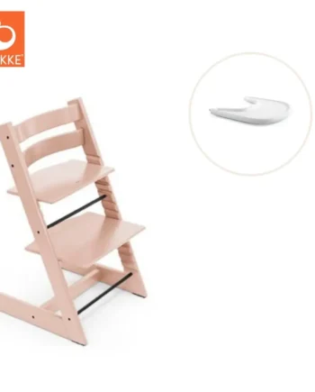 Højstol Inkl  Tray Serene Pink Hvid