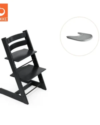 Højstol Inkl  Tray Sort Grå