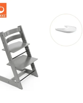 Højstol Inkl  Tray Storm Grey Hvid