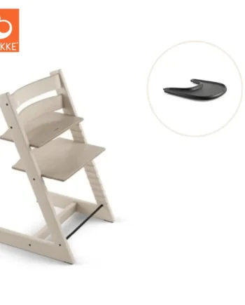 Højstol Inkl  Tray Whitewash Sort