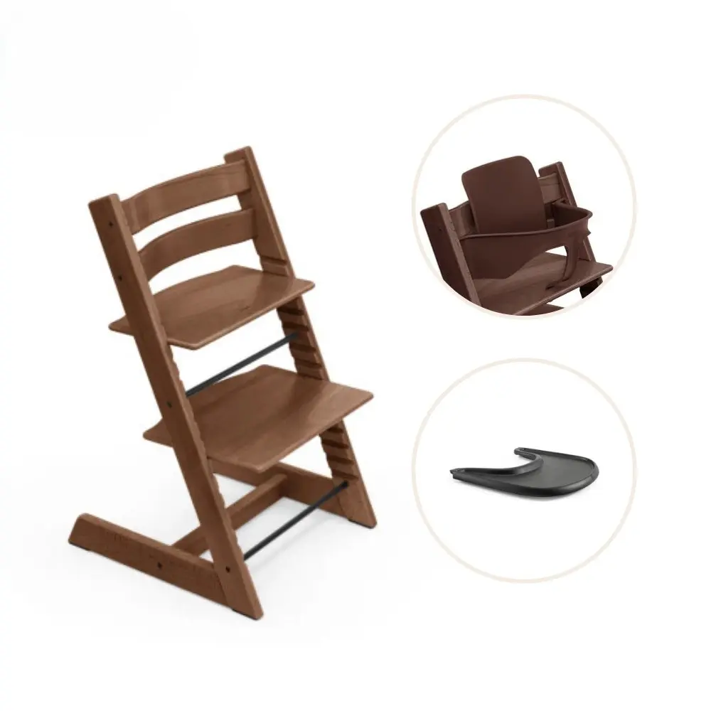 Højstol Inkl  Babysæt Og Tray Warm Brown