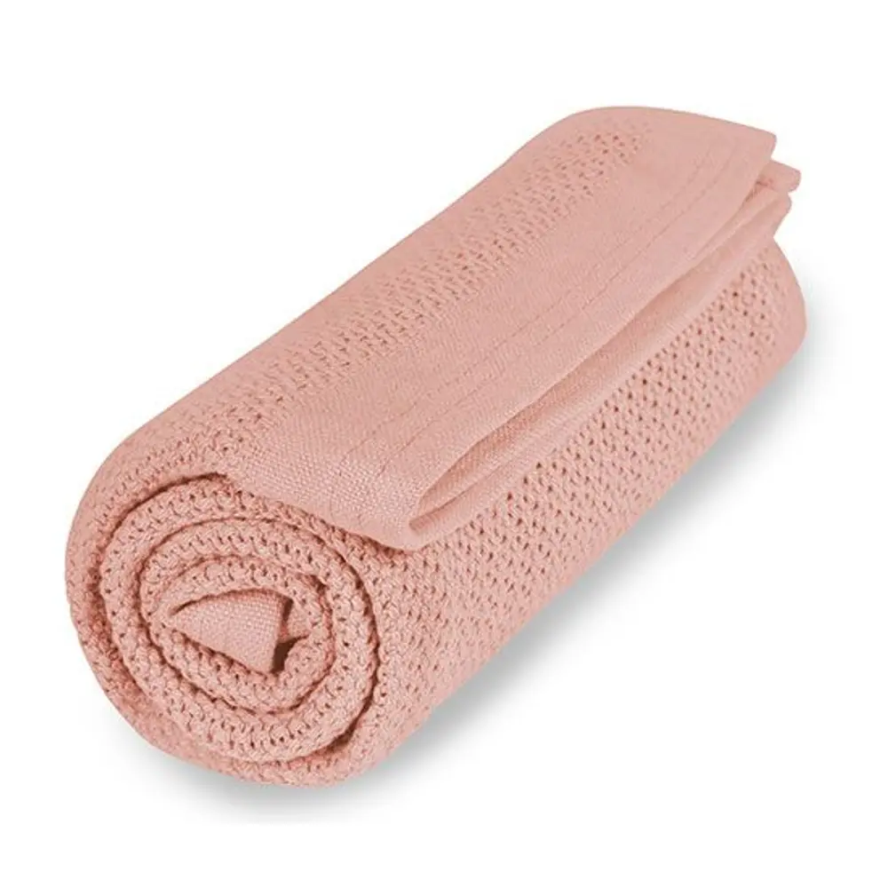 Striktæppe  Bomuld Cloud Pink