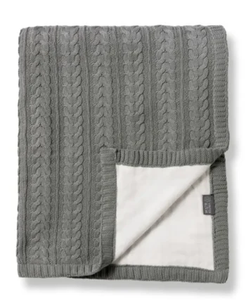 Striktæppe Med Fleece Misty Grey