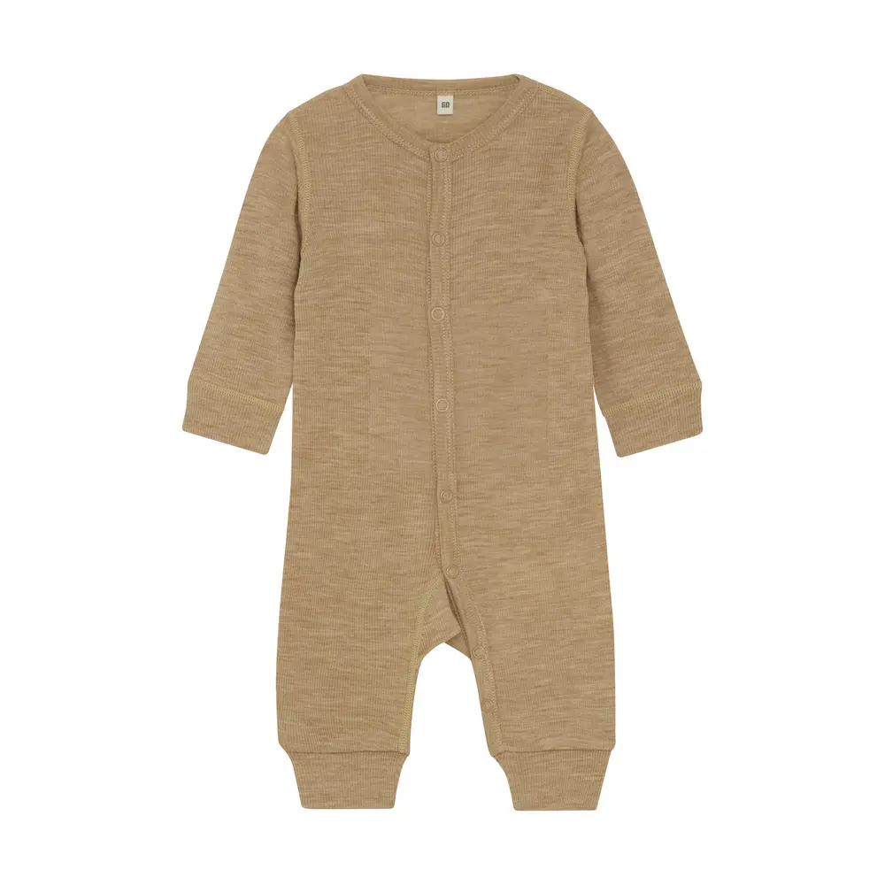 Uld Jumpsuit Solid Light Camel Melange 70
