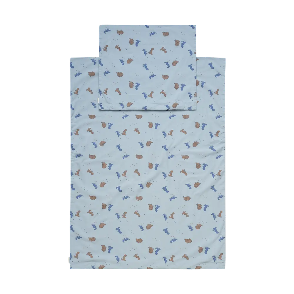 Baby Sengetøj 70x100  Dino Blue Fog
