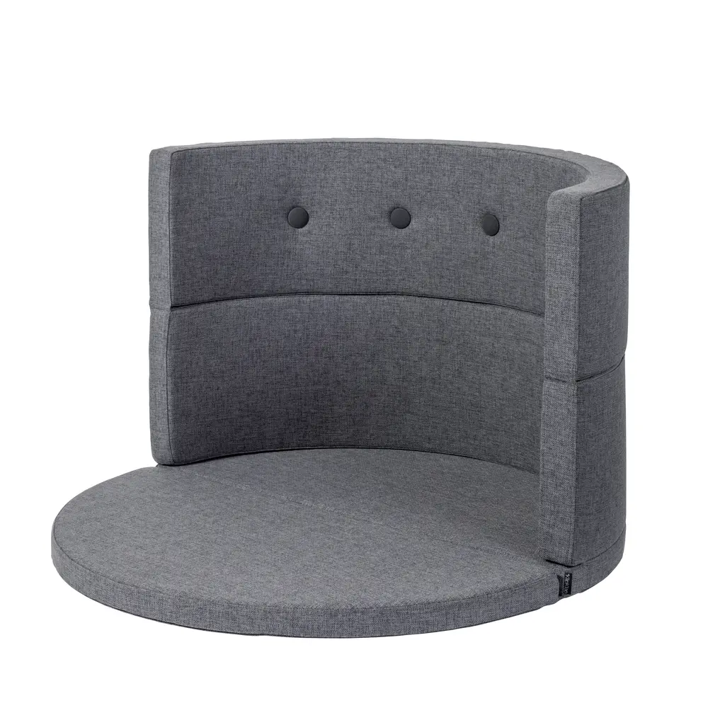 Børnesofa Cirkel Mørkegrå Sortgrå Knap