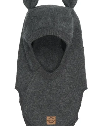 Bomulds Elefanthue    ører Anthracite Melange 74 80
