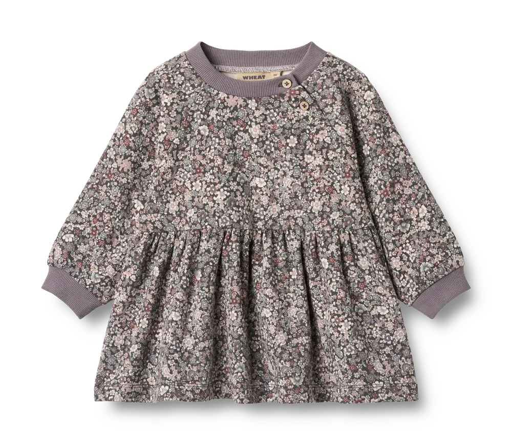 Dorthea Jersey Kjole Purple Stone Flowers år