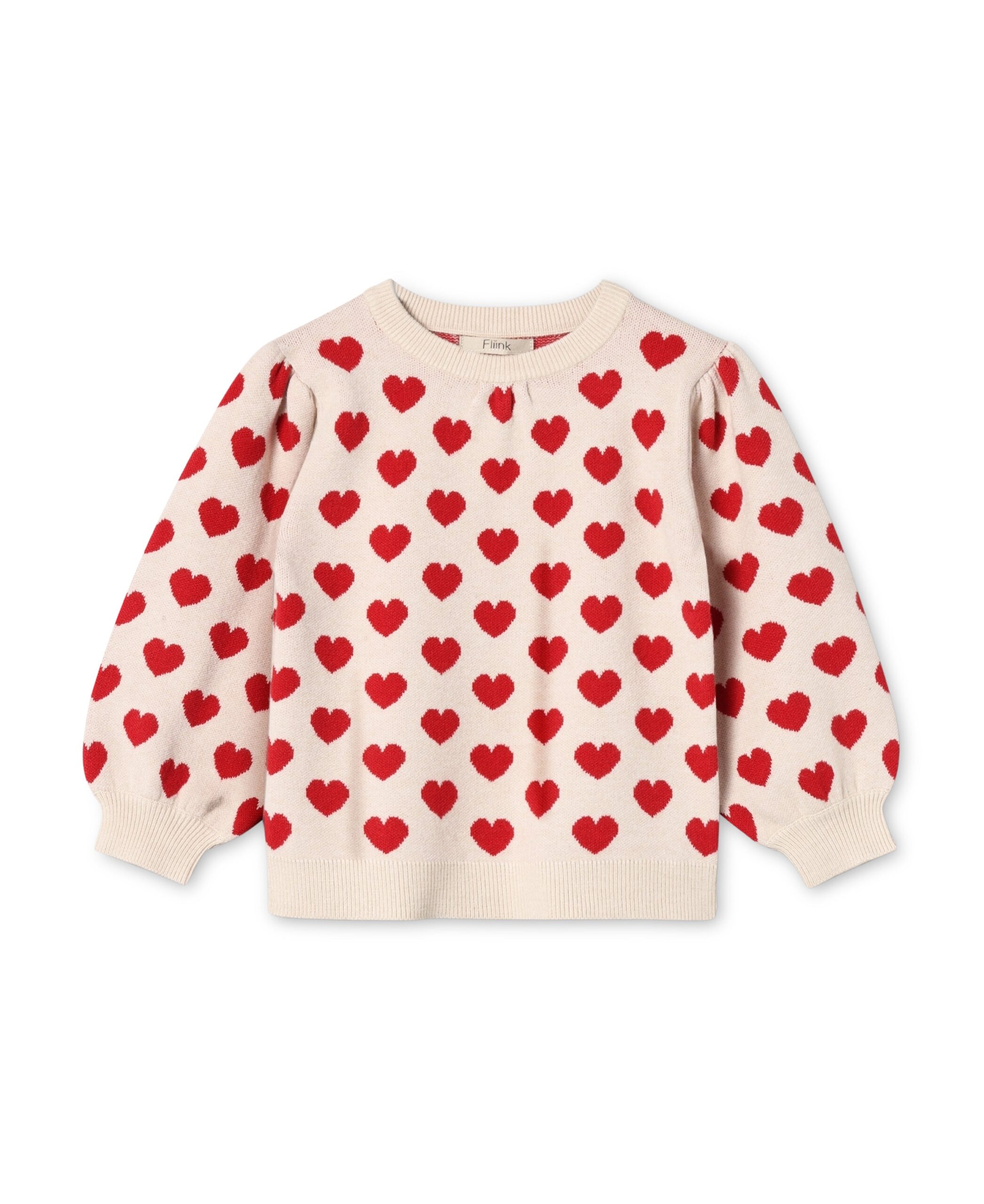 Fliink Alon Heart Pullover Pompeian Red Sandshell 80 Cm