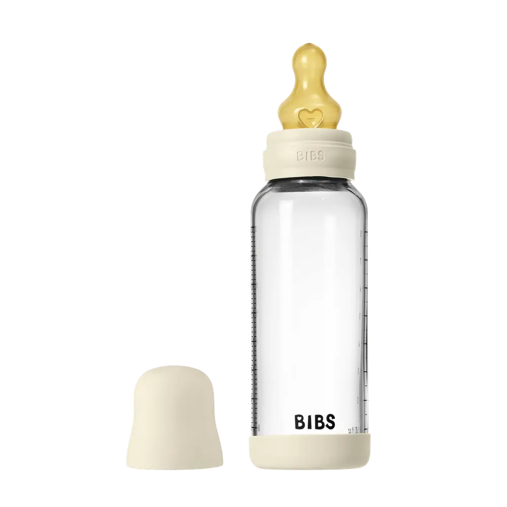 Glass Baby Bottle Latex 240 Ml Ivory