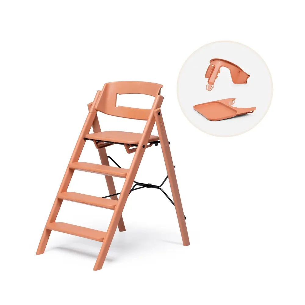 Klapp Højstol Genbrugsplast Inkl Bøjle Og Bakke Terracotta Pink