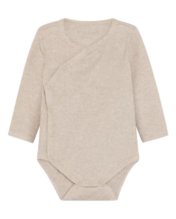 Langærmet Wrap Body Melange Rib Pure Cashmere Melange 44