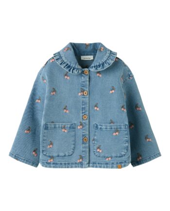 Lil Atelier Deva Loose Emb Jacket Medium Blue Denim Cherry 92 Cm