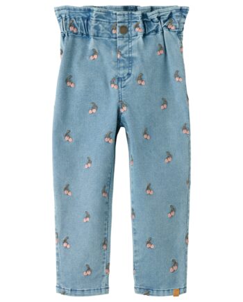 Lil Atelier Deva Loose Emb Jeans Medium Blue Denim Cherry 92 Cm