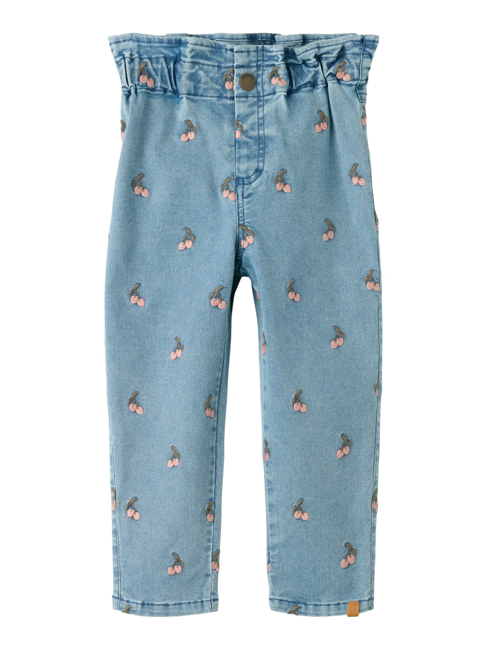 Lil Atelier Deva Loose Emb Jeans Medium Blue Denim Cherry 92 Cm