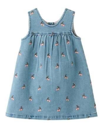 Lil Atelier Deva Loose Emb Spencer Medium Blue Denim Cherry 92 Cm