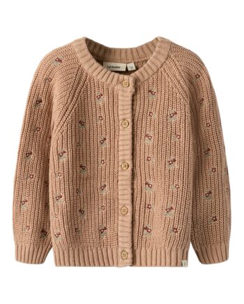 Lil Atelier Emlen Emb Ao Ls Knit Cardigan Roebuck 92 Cm