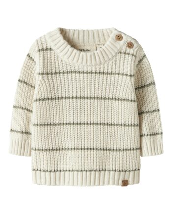 Lil Atelier Emlen Ls Knit Stripes Coconut Milk Stripes 56 Cm