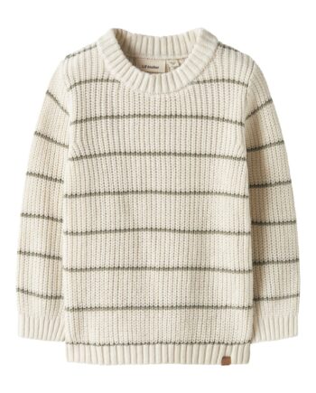 Lil Atelier Emlen Ls Knit Stripes Coconut Milk Stripes 92 Cm