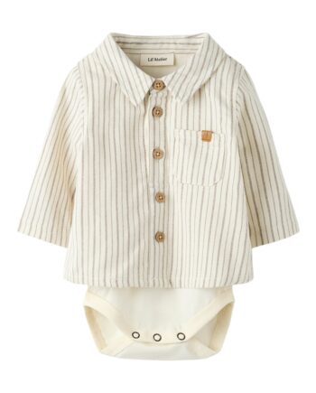 Lil Atelier Felixo Ls Body Shirt Turtledove Sepia Tint 56 Cm